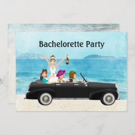 Destination Beach Wedding Bachelorette Party Einladung