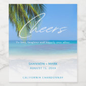 Destination Beach Wedding Cheers Weinetikett (Einzelnes Label)