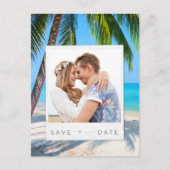 Destination Beach Wedding Foto Save the Date Ankündigungspostkarte (Vorderseite)