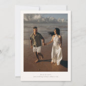 Destination Beach Wedding Foto Save the Date Einladung (Rückseite)