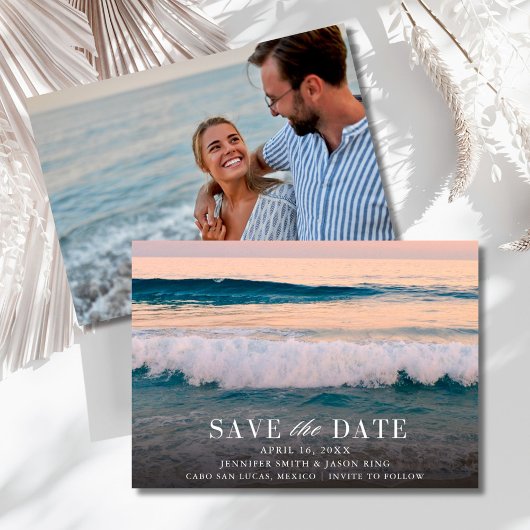 Destination Beach Wedding Photo Save The Date