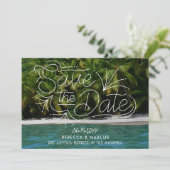 Destination Beach Wedding Save the Date (Stehend Vorderseite)