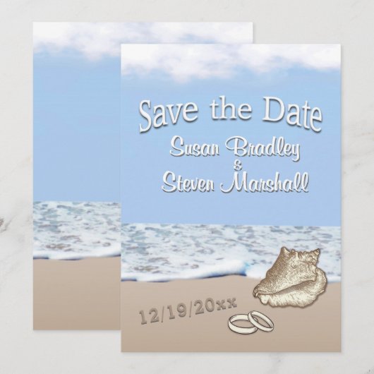 Destination Beach Wedding Save the Date (Vorne/Hinten)