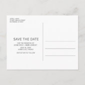 Destination Beach Wedding Save the Date Ankündigungspostkarte (Rückseite)