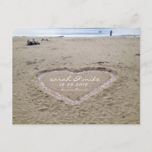 Destination Beach Wedding Save the Date Ankündigungspostkarte (Vorderseite)