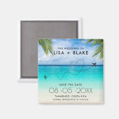 Destination Beach Wedding Save the Date Magnet (Vorderseite/Rückseite)