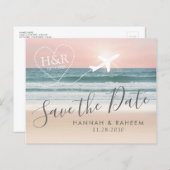 Destination Beach Wedding Sunset Save the Date (Vorne/Hinten)