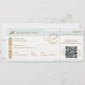 Destination Boarding Pass Plane Ticket Wedding Einladung (Vorderseite)