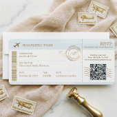Destination Boarding Pass Plane Ticket Wedding Einladung