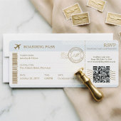 Destination Boarding Pass Ticket Photo Wedding Einladung