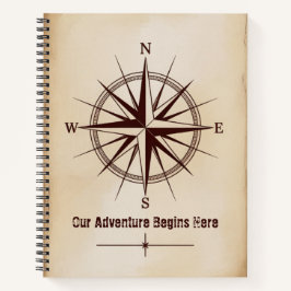 Destination Coordinates Compass | Travel Wedding Notizblock