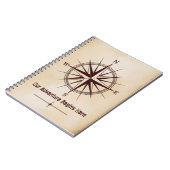 Destination Coordinates Compass | Travel Wedding Notizblock (Linke Seite)