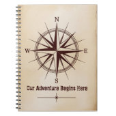 Destination Coordinates Compass | Travel Wedding Notizblock (Vorderseite)
