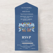 Destination Greece Santorini Wedding All In One Einladung (Innen Boden)