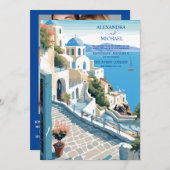 Destination Greece Santorini Wedding Einladung (Vorne/Hinten)