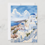 Destination Greece Santorini Wedding Einladung (Rückseite)