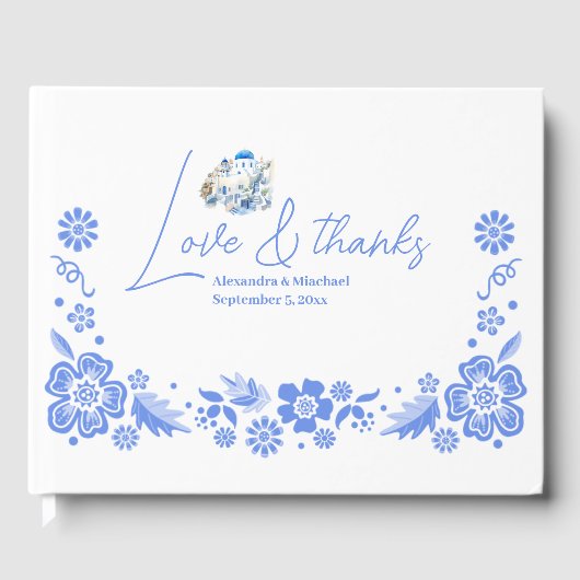 Destination Greece Santorini Wedding Gästebuch (Vorderseite)