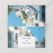 Destination Greece Santorini Wedding Platzkarte (Außenseite Aufgefaltet)