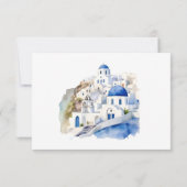 Destination Greece Santorini Wedding RSVP Karte (Rückseite)