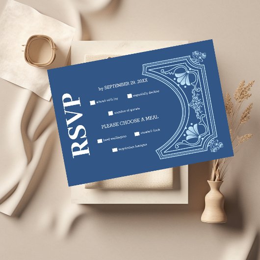 Destination Greece Santorini Wedding RSVP Karte