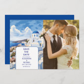 Destination Greece Santorini Wedding Save The Date (Vorne/Hinten)