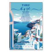 Destination Greece Santorini Wedding Tischnummer (Vorderseite)