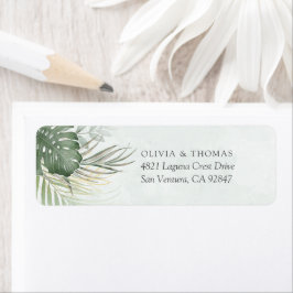 Destination Green Watercolor Palm Leaves Wedding