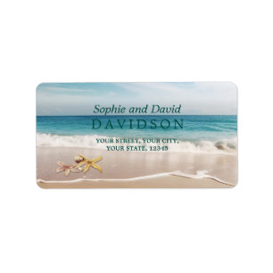 Destination Kauai Beach Starfish Hochzeit Adressaufkleber