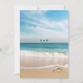 Destination Kauai Beach Starfish Wedding Einladung (Rückseite)