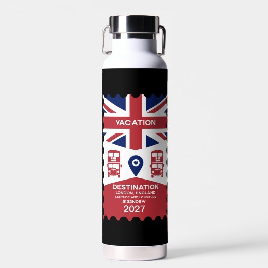 Destination London UK Vacation Trinkflasche (Vorne)