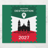 Destination Mexiko Urlaub Geschenk Schaumweinetikett (Einzelnes Label)