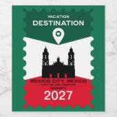 Destination Mexiko Urlaub Geschenk Weinetikett (Einzelnes Label)