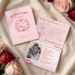 Destination Passport to My Heart Valentine’s Day Feiertagskarte
