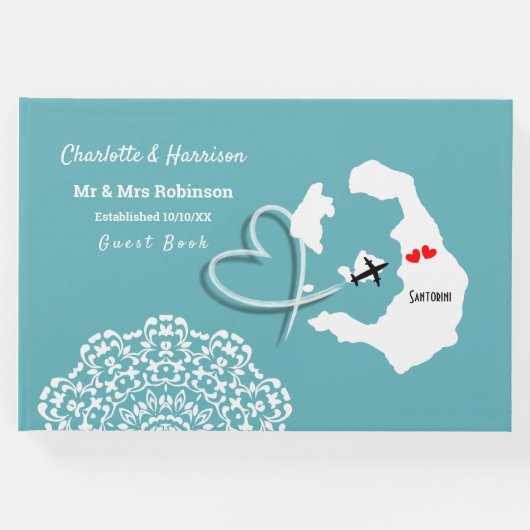 Destination Santorini Griechenland Hochzeit Gästebuch (Vorderseite)
