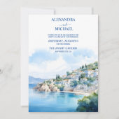 Destination Santorini Wedding Einladung (Vorderseite)