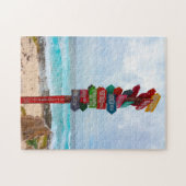 Destination Sign Post Cozumel Beach Mexiko. Puzzle (Horizontal)
