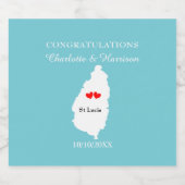 Destination St Lucia Wedding Celebration Bierflaschenetikett (Einzelnes Label)
