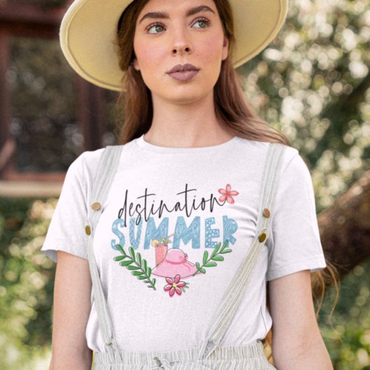 Destination Summer Cocktail Hat Typografie T-Shirt