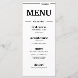 Destination Tropical Beach Hochzeit Menükarte