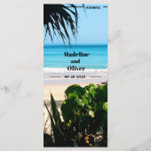 Destination Tropical Beach Hochzeit Menükarte (Rückseite)