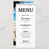 Destination Tropical Beach Hochzeit Menükarte (Vorne/Hinten)