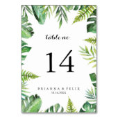 Destination Tropical Greenerenery Calligrafy Weddi Tischnummer (Vorderseite)