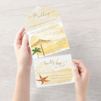 Destination Wedding All in One Wedding Invitation Einladung