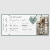 Destination Wedding Boarding Pass Plane Ticket Magnetkarte (Vorderseite)