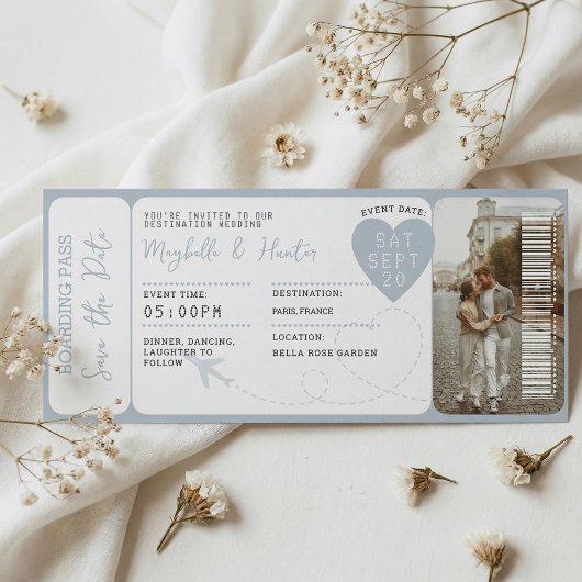 Destination Wedding Boarding Pass Plane Ticket Magnetkarte