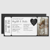 Destination Wedding Boarding Pass Ticket QR Code Magnetkarte (Vorne/Hinten)
