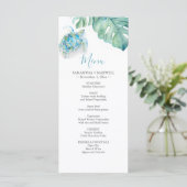 Destination Wedding Decor Menus Tropical Menükarte (Stehend Vorderseite)