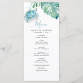 Destination Wedding Decor Menus Tropical Menükarte (Vorderseite)