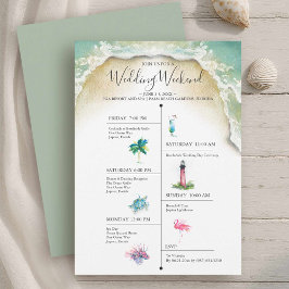 Destination Wedding Itinerary Template Lighthouse Einladung
