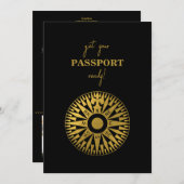 Destination Wedding Passport Compass Wedding Einladung (Vorne/Hinten)